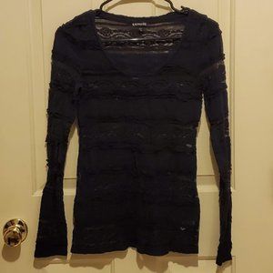 Navy Blue Lace top from Express
